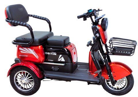 Трицикл Corso &laquo;OSTIN PRO&raquo; SN-208735, двигун 1200W, акумулятор 72V 28Ah графеновий, червоний + 1 ящик. акум, колеса 10" 148-364 фото