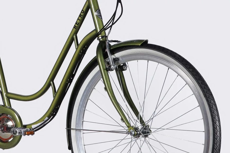 Велосипед з електроприводом 28" ST Dorozhnik eRETRO Vbr FR рама-19" 36B 13А*г 500Вт темно-зелений 2026 ELB-D-28-110 фото