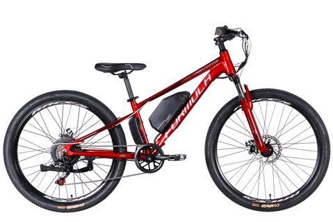 Велосипед з електроприводом 26" AL Formula eMOTION DD FR рама-13" 36B 10А*г 500Вт червоно-сріблястий 2026 ELB-FR-26-153 фото