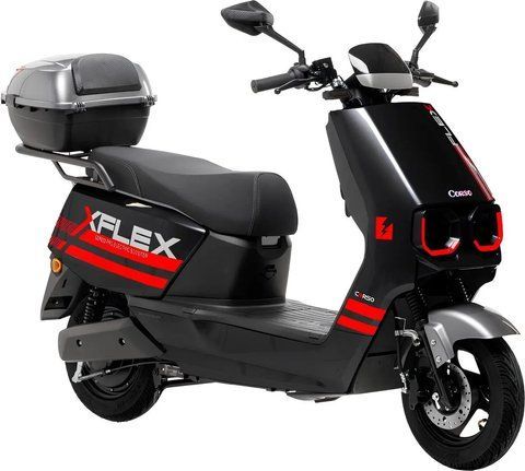 Електроскутер Corso &laquo;FLEX&raquo; FL-239072 двигун 1500W, акумулятор графеновий 72V 35Ah, чорно-червоний, колеса 10" + 1 ящик. акум 103-258 фото